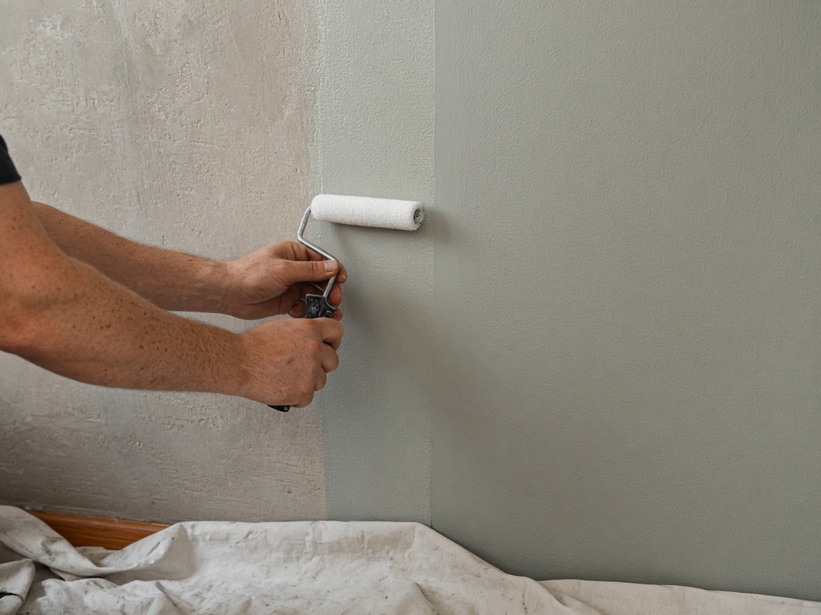 Careful paint application during an interior renovation